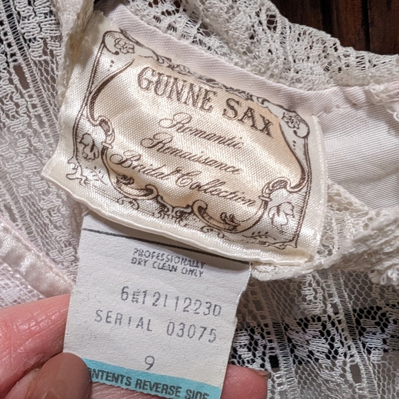 Vintage Gunne Sax gown Romantic Renaissance Bridal Collection size 9 - Picture 3 of 9